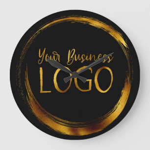Business Logo on Black Promo Large Clock