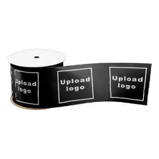 Business Logo on Black Ribbon Satin Ribbon