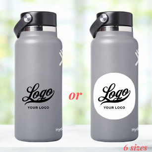 Business Logo on Clear Vinyl circle Water Bottle