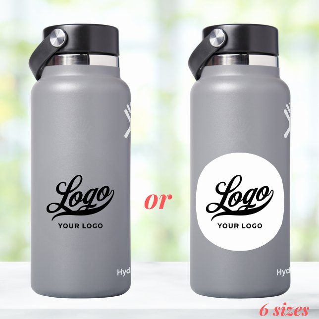 Business Logo on Clear Vinyl circle Water Bottle (Creator Uploaded)