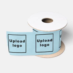 Business Logo on Light Blue Ribbon Satin Ribbon