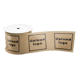 Business Logo on Light Brown Ribbon Satin Ribbon