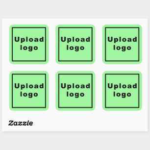 Business Logo on Light Green Square Sticker