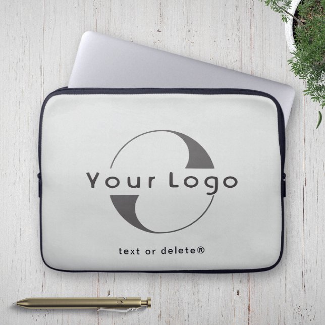 Business logo on Light grey, Clean brand Company Laptop Sleeve (Creator Uploaded)