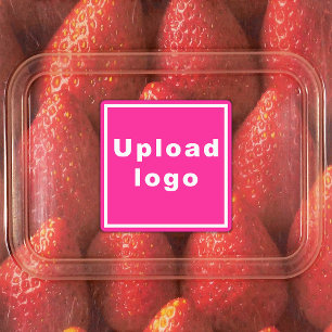 Business Logo on Pink Square Adhesive Label