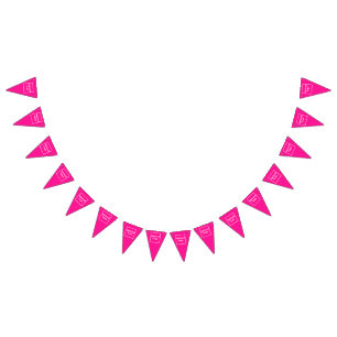 Business Logo on Pink Triangle Bunting Banner