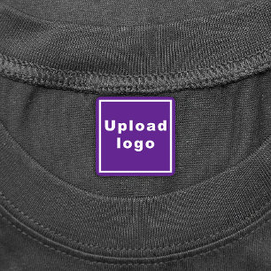 Business Logo on Purple Square Iron On Label