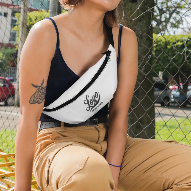 Business logo on White, Promotion Crossbody Bum Bags (Creator Uploaded)