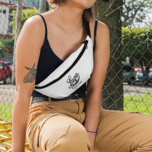 Business logo on White, Promotion Crossbody Bum Bags