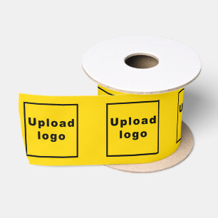 Business Logo on Yellow Ribbon Satin Ribbon