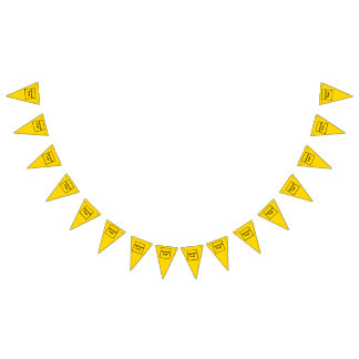 Business Logo on Yellow Triangle Bunting Banner