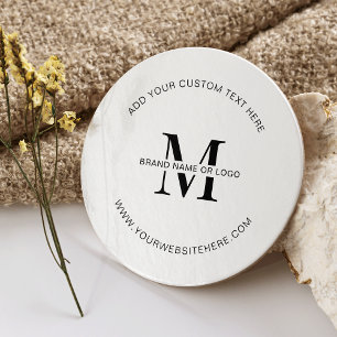 Business Logo Open House Corporate Event Branded Round Paper Coaster