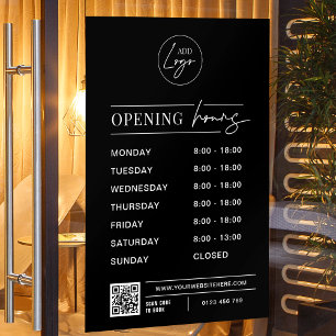 Business Logo Opening Hours Modern QR Code