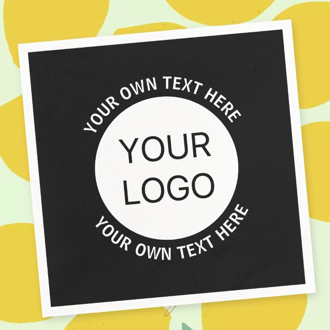 Business Logo or Any Image & Editable Text Napkin (Creator Uploaded)