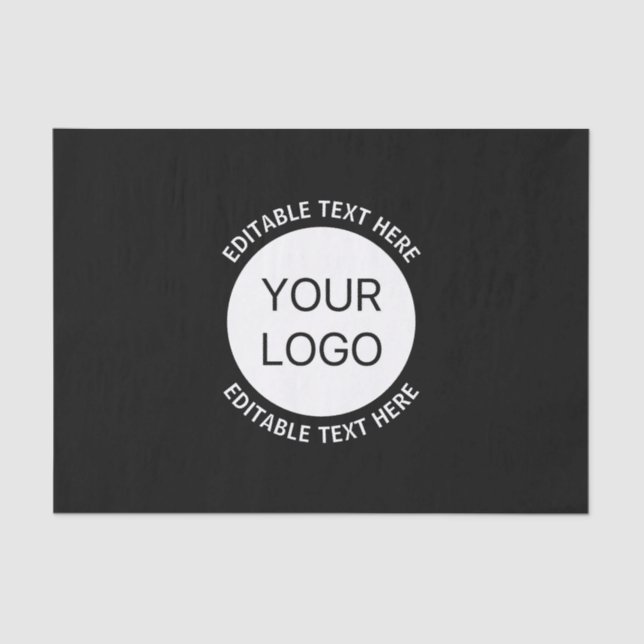 Business Logo or Any Image & Editable Text Tissue Paper (Front)