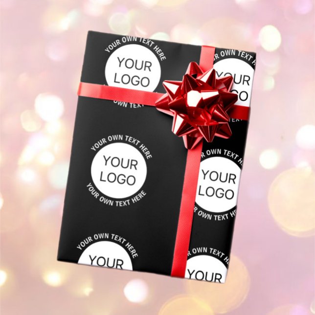 Business Logo or Any Image & Editable Text Wrapping Paper (Creator Uploaded)