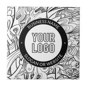 Business Logo or Design & Editable Text Template Ceramic Tile