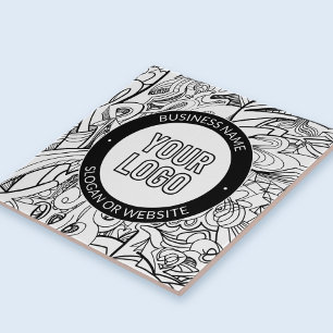 Business Logo or Design & Editable Text Template Ceramic Tile
