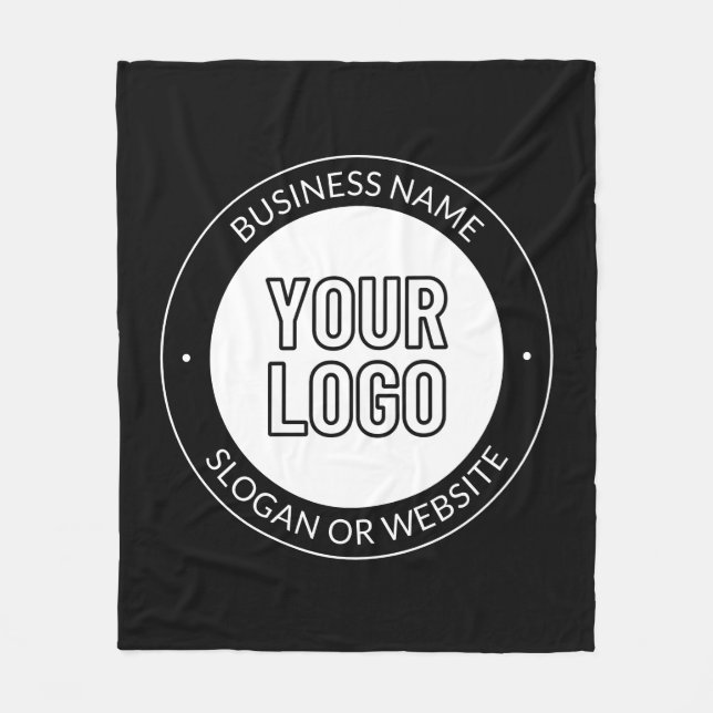 Business Logo or Design & Editable Text Template Fleece Blanket (Front)