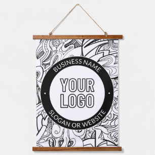 Business Logo or Design & Editable Text Template Hanging Tapestry
