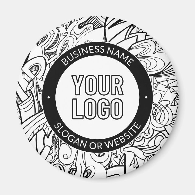 Business Logo or Design & Editable Text Template Magnet (Front)