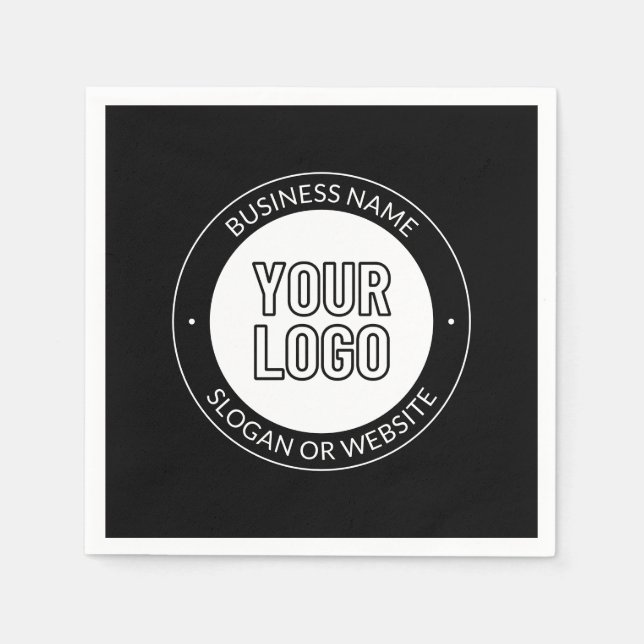 Business Logo or Design & Editable Text Template Napkin (Front)