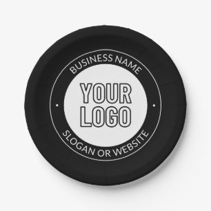 Business Logo or Design & Editable Text Template Paper Plate