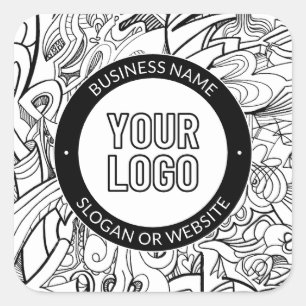 Business Logo or Design & Editable Text Template Square Sticker