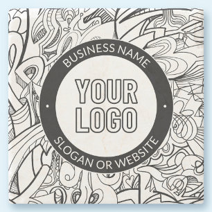 Business Logo or Design & Editable Text Template Stone Coaster