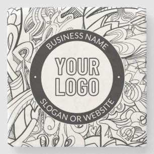 Business Logo or Design & Editable Text Template Stone Coaster