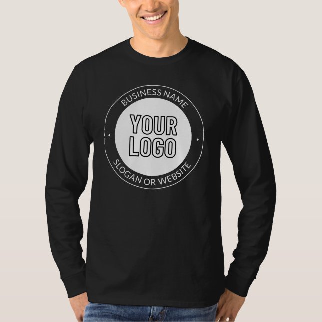 Business Logo or Design & Editable Text Template T-Shirt (Front)