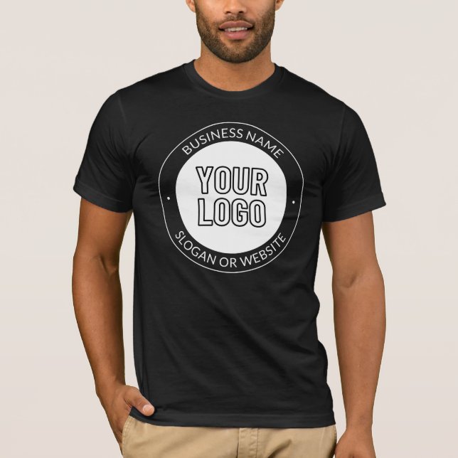 Business Logo or Design & Editable Text Template T-Shirt (Front)