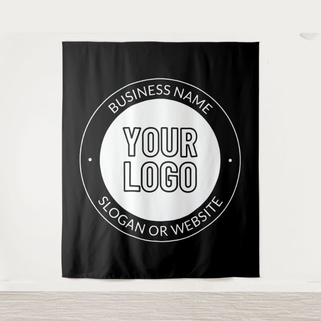 Business Logo or Design & Editable Text Template Tapestry (Front)