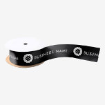 Business Logo or Icon   Name Company brand Simple Satin Ribbon<br><div class="desc">Customisable Satin or Grosgrain Business Ribbon. Add your logo or icon and text.</div>
