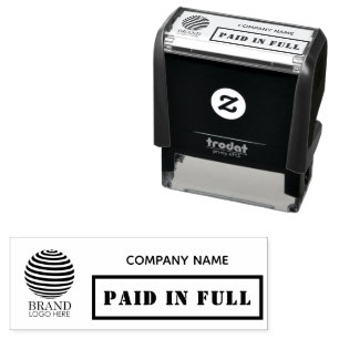 Business Logo Paid in Full Modern Simple Self-inking Stamp