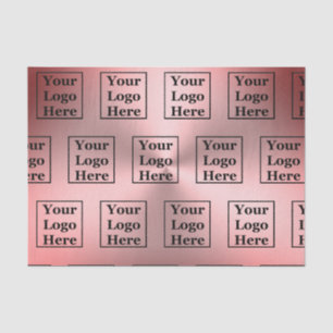 Business Logo Pattern Pink Brushed Metal Look  Tissue Paper