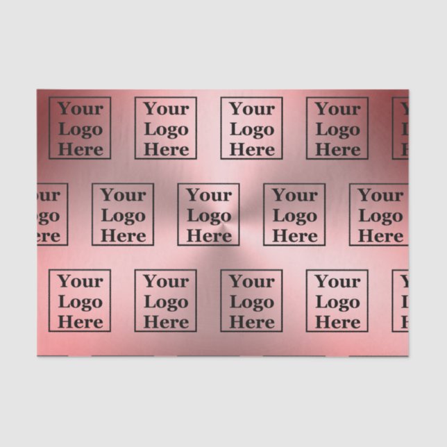 Business Logo Pattern Pink Brushed Metal Look  Tissue Paper (Front)