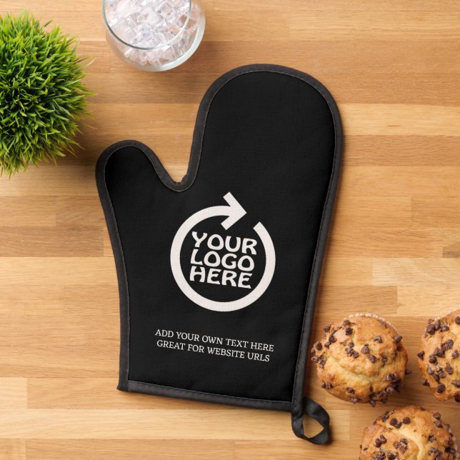 Business Logo Personalised Oven Mitt (Top down)