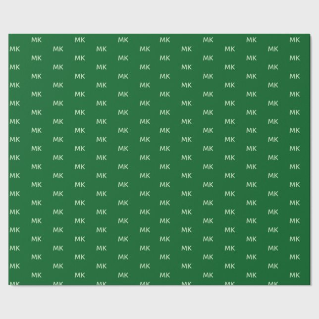 Business Logo Personalized Initials green Wrapping Paper (Seam)