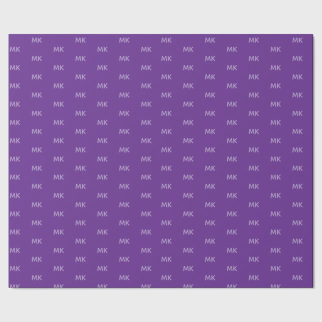 Business Logo Personalized Initials purple Wrapping Paper (Seam)