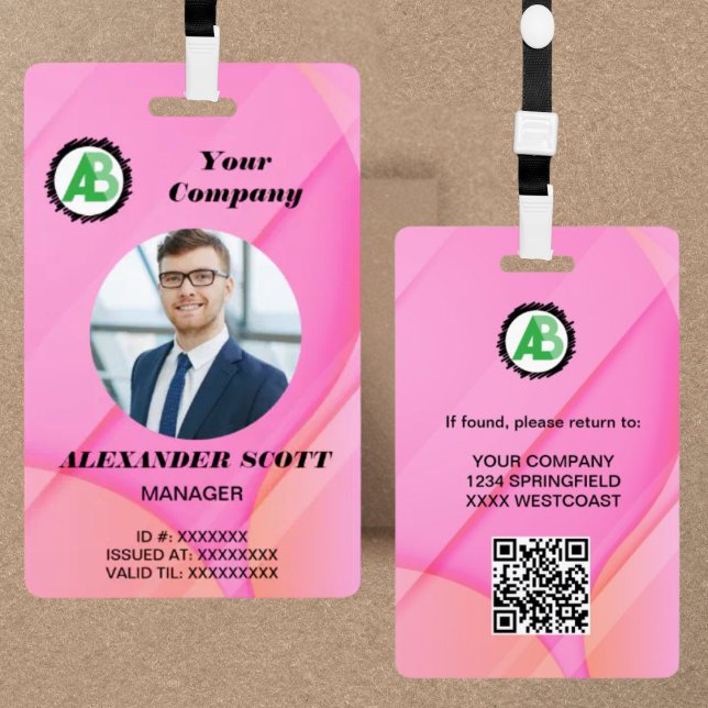  Business  Logo Personnel staff employee  qr Code ID Badge (Creator Uploaded)