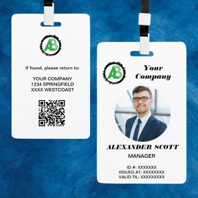  Business  Logo Personnel staff employee  qr Code ID Badge (Creator Uploaded)