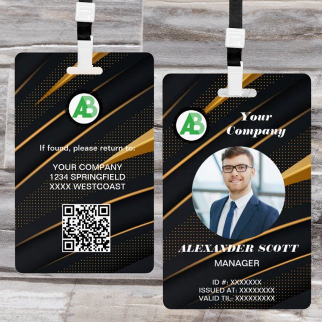  Business  Logo Personnel staff employee  qr Code ID Badge (Creator Uploaded)