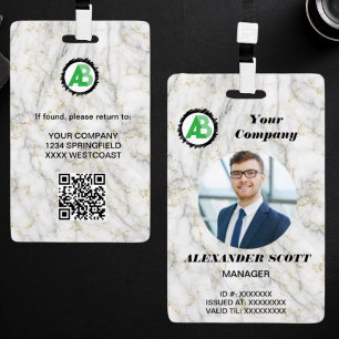  Business  Logo Personnel staff employee  qr Code ID Badge