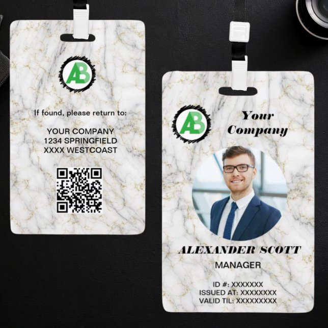  Business  Logo Personnel staff employee  qr Code ID Badge (Creator Uploaded)