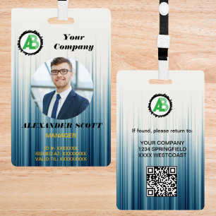  Business  Logo Personnel staff employee  qr Code ID Badge