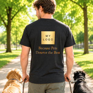 Business Logo Pet Dog Walker Staff Workwear T-Shirt