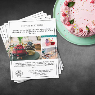 Business Logo Photo Collage Grid White Promo Flyer