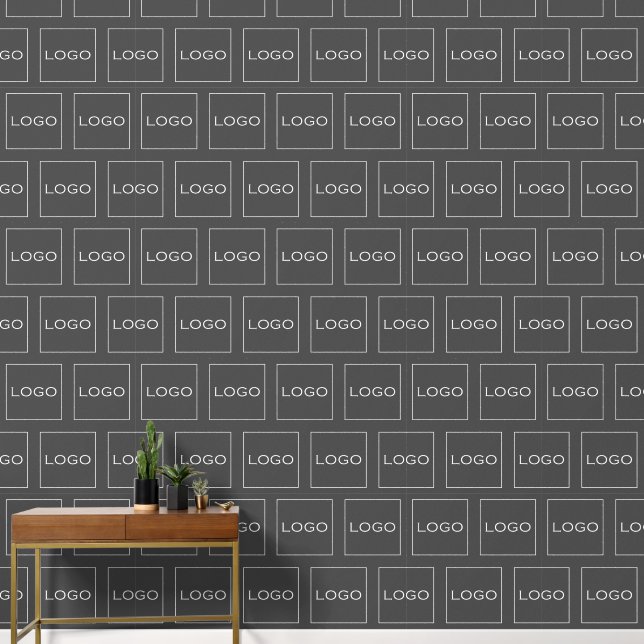 Business Logo Photo, Dark Grey Horizontal Pattern Wallpaper (Hallway)