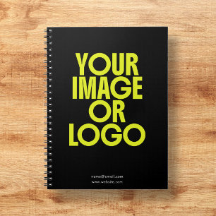 Business Logo Photo Minimalist Black Notebook